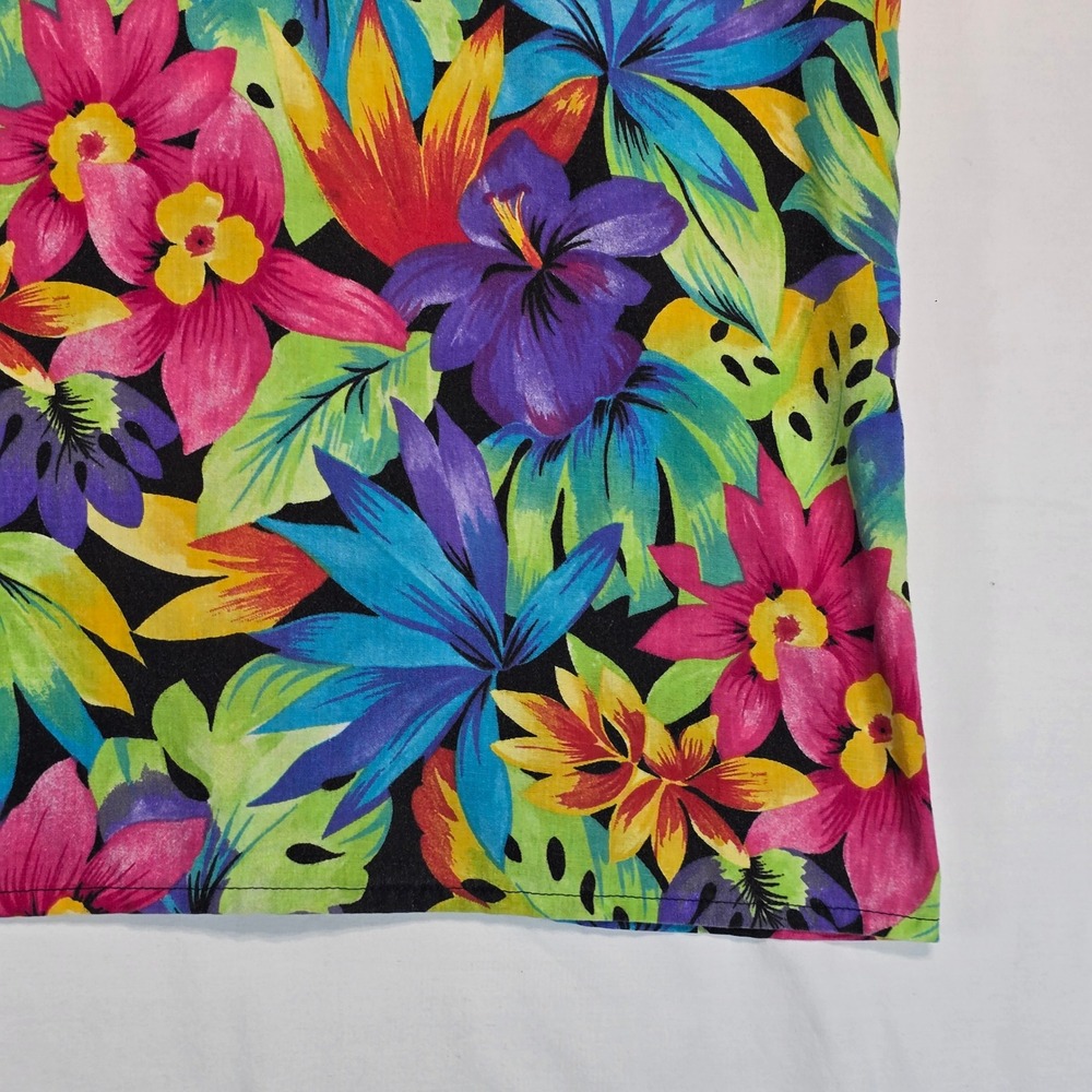 D.K. Gold Tropical Floral Button Up Shirt Short Sleeve Multicolored Pockets - Picture 15 of 16